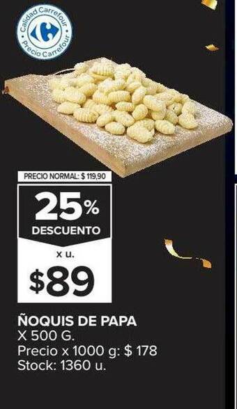 Carrefour Market ñoquis De Papa 25% Descuento oferta