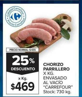 Carrefour Market Chorizo Parrillero Envasado Al Vacío oferta