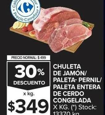 Carrefour Market Chuleta De Jamón Paleta-pernil Paleta Entera De Cerdo Congelada 30% Descuento oferta