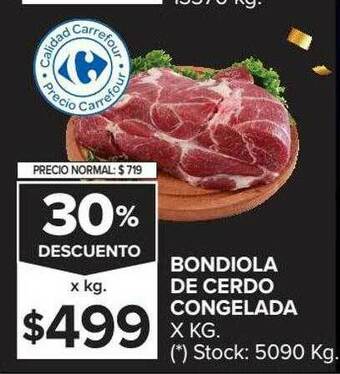 Carrefour Market Bondiola De Cerdo Congelada 30% Descuento oferta