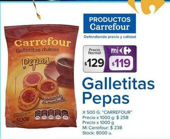 Carrefour Market Galletitas Pepas oferta