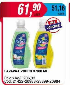 Maxiconsumo Lavavaj Zorro oferta