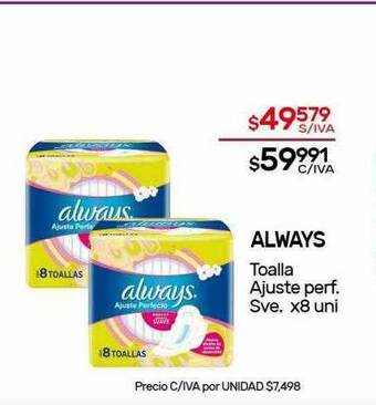 Nini Mayorista Always Toalla Ajuste Perf. Sve oferta