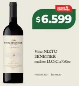 Supermayorista Vital Nieto senetier vino malbec d.o.c oferta