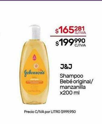 Nini Mayorista J&j Shampoo Bebé Original Manzanilla oferta