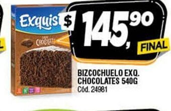 Supermercados Yaguar Bizcochuelo Exq. Chocolates 540g oferta