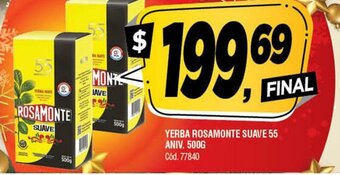 Supermercados Yaguar Yerba Rosamonte Suave 55 Aniv. 500g oferta