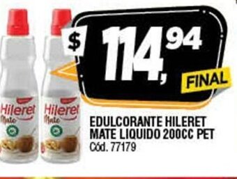 Supermercados Yaguar Edulcorante HIleret Mate Liquido 200cc Pet oferta
