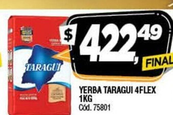 Supermercados Yaguar Yerba Taragui 4 Flex 1kg oferta