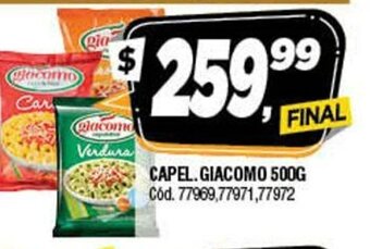 Supermercados Yaguar Capel. Giacomo 500g oferta