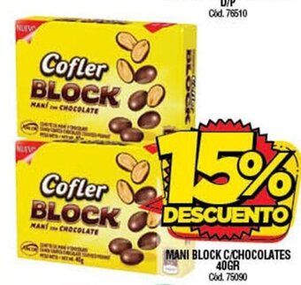 Supermercados Yaguar Mani Block C/Chocolates 40gr oferta