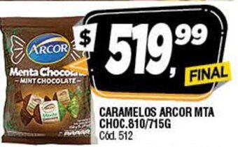 Supermercados Yaguar Caramelos Arcor MTA Choc 810/715g oferta