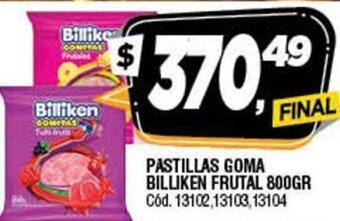 Supermercados Yaguar Pastillas Goma Billiken Frutal 800gr oferta