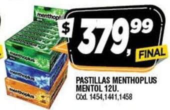 Supermercados Yaguar Pastillas Menthoplus Mentol 12u oferta