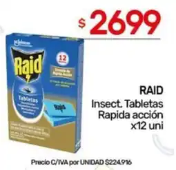 Nini Mayorista Raid insect. tabletas rapida acción oferta