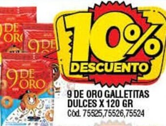 Supermercados Yaguar 9 De Oro Galletitas Dulces x 120gr oferta