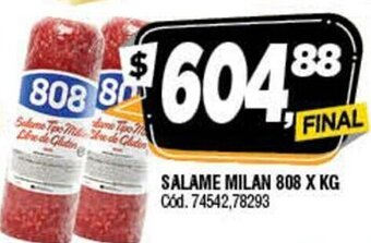 Supermercados Yaguar Salame Milan 808 x kg oferta