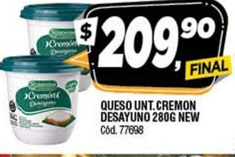 Supermercados Yaguar Queso Unt. Cremon Desayuno 280g New oferta