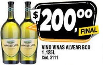 Supermercados Yaguar Vino Vinas Alvear BCO 1.125l oferta