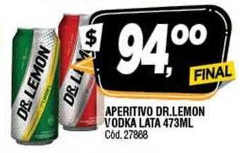 Supermercados Yaguar Aperitivo Dr.Lemon Vodka Lata 473ml oferta
