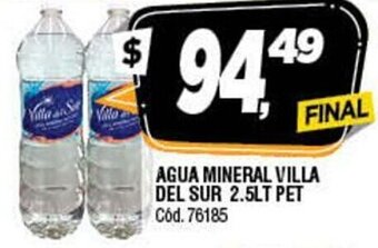 Supermercados Yaguar Agua Mineral Villa Del Sur 2.5lt Pet oferta