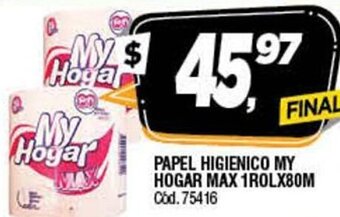 Supermercados Yaguar Papel Higienico My Hogar Max 1Rolx80m oferta