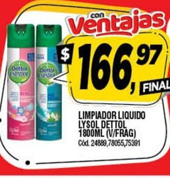Supermercados Yaguar Limpiador Liquido Lysol Dettol 1800ml oferta
