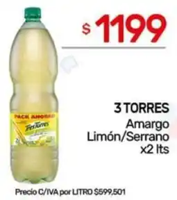 Nini Mayorista 3 torres amargo limón/serrano oferta