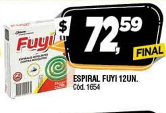 Supermercados Yaguar Espiral Fuyi 12un oferta