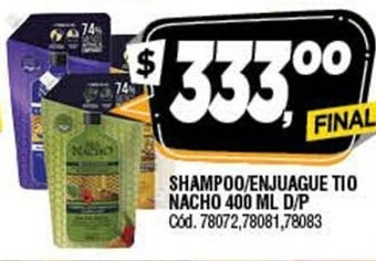 Supermercados Yaguar Shampoo /Enjuague Tio Nacho 400ml D/P oferta