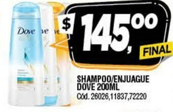 Supermercados Yaguar Shampoo/Enjuague Dove 200ml oferta