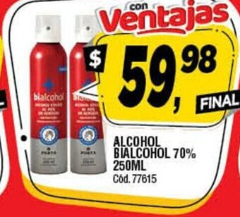 Supermercados Yaguar Alcohol Bialcohol 70% 250ml oferta