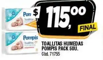 Supermercados Yaguar Pampers Toallitas pompis Pack 50u oferta
