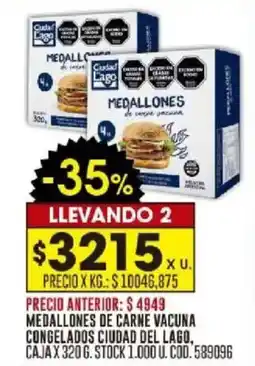 Coto Ciudad del Lago Medallones de carne vacuna oferta