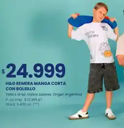 Changomas H&G remera manga corta con bolsillo oferta