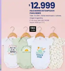Changomas H&G bodies estampados para bebes oferta