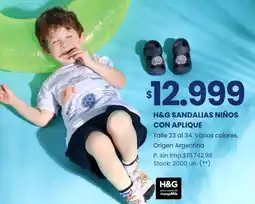 Changomas H&G sandalias niños con aplique oferta