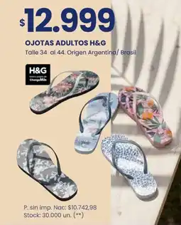 Changomas H&G ojotas adultos oferta