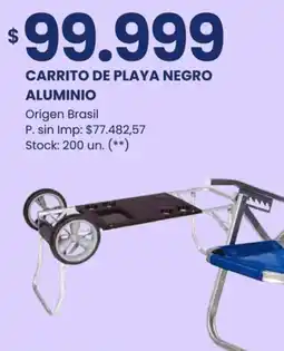 Changomas Carrito de playa negro aluminio oferta