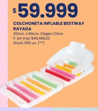 Changomas Bestway rayada colchoneta inflable oferta