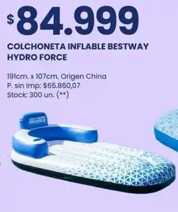 Changomas Colchoneta inflable bestway hydro force oferta