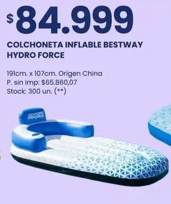 Changomas Colchoneta inflable bestway hydro force oferta