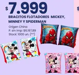 Changomas Bracitos flotadores mickey, minney y spiderman oferta