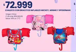 Changomas Chaleco con bracitos inflables mickey, minnie y spiderman oferta
