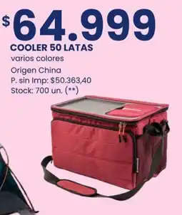 Changomas Cooler 50 latas varios colores origen china oferta