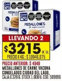 Coto Ciudad del Lago medallones de carne vacuna oferta
