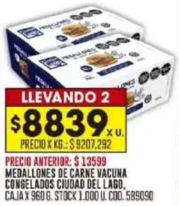 Coto Ciudad del Lago medallones de carne vacuna oferta