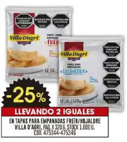 Coto Villa DÁgri tapas para empanadas oferta