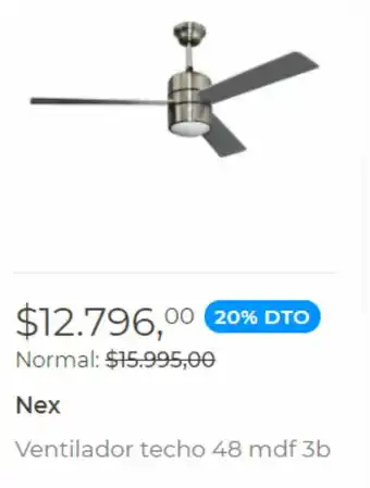 Easy Nex Ventilador techo 48 mdf 3b oferta