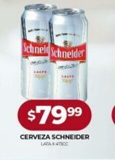 Supermercados Tadicor Cerveza Schneider Lata x 475cc oferta